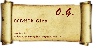Offák Gina névjegykártya